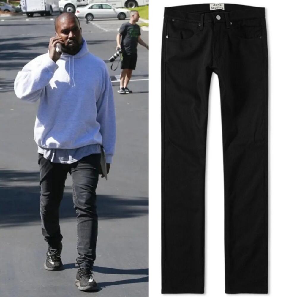 ACNE STUDIOS Max Stay‎ Cash Jeans Denim Black Pants KanyeWest Size 34/34